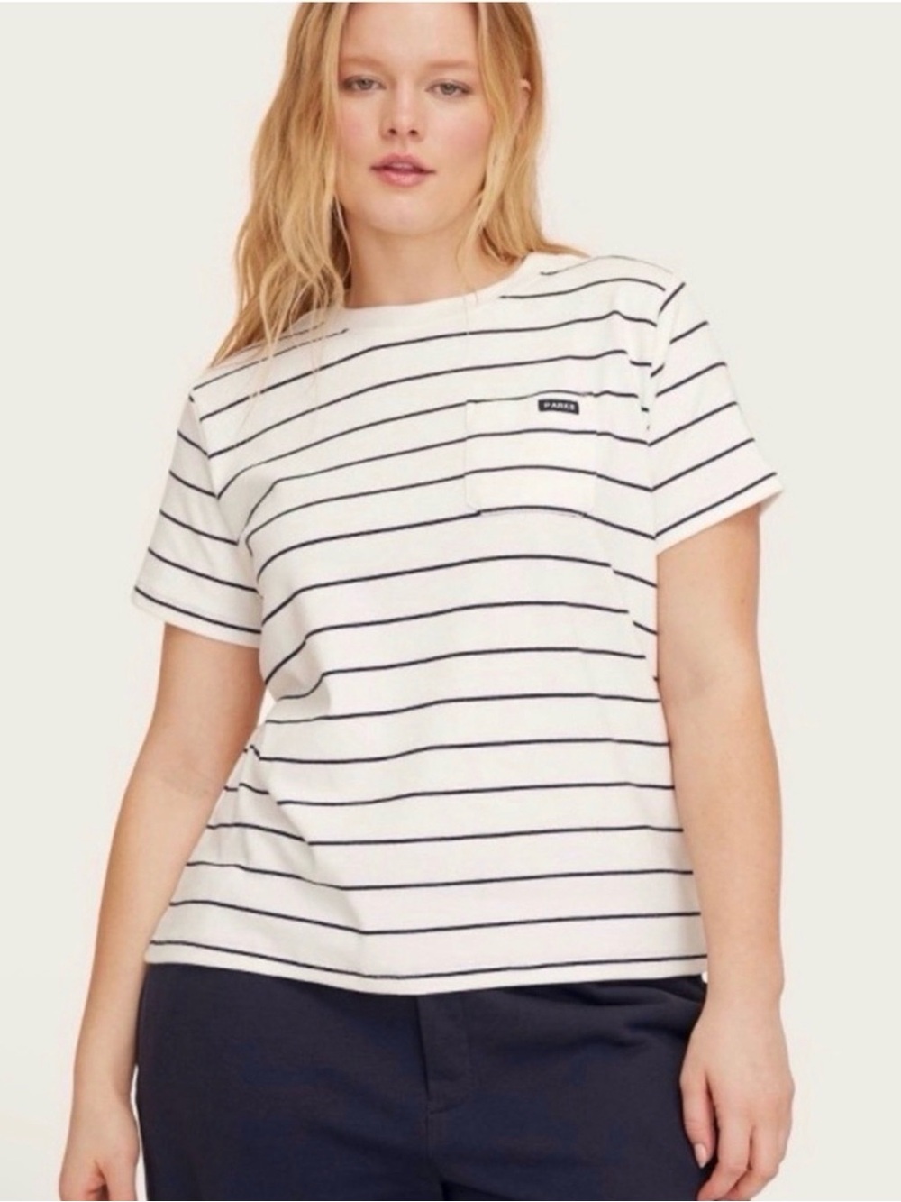 Parke xTarget Striped Crewneck Pocket Tee - White/Navy